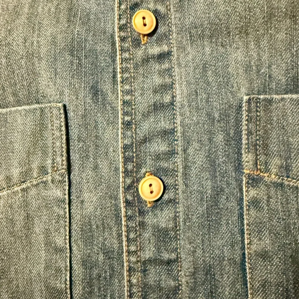 LL BEAN MEN'S SIGNATURE DENIM WORKSHIRT, SIZE LARGE, EXCELLENT CONDITION - Picture 5 of 5